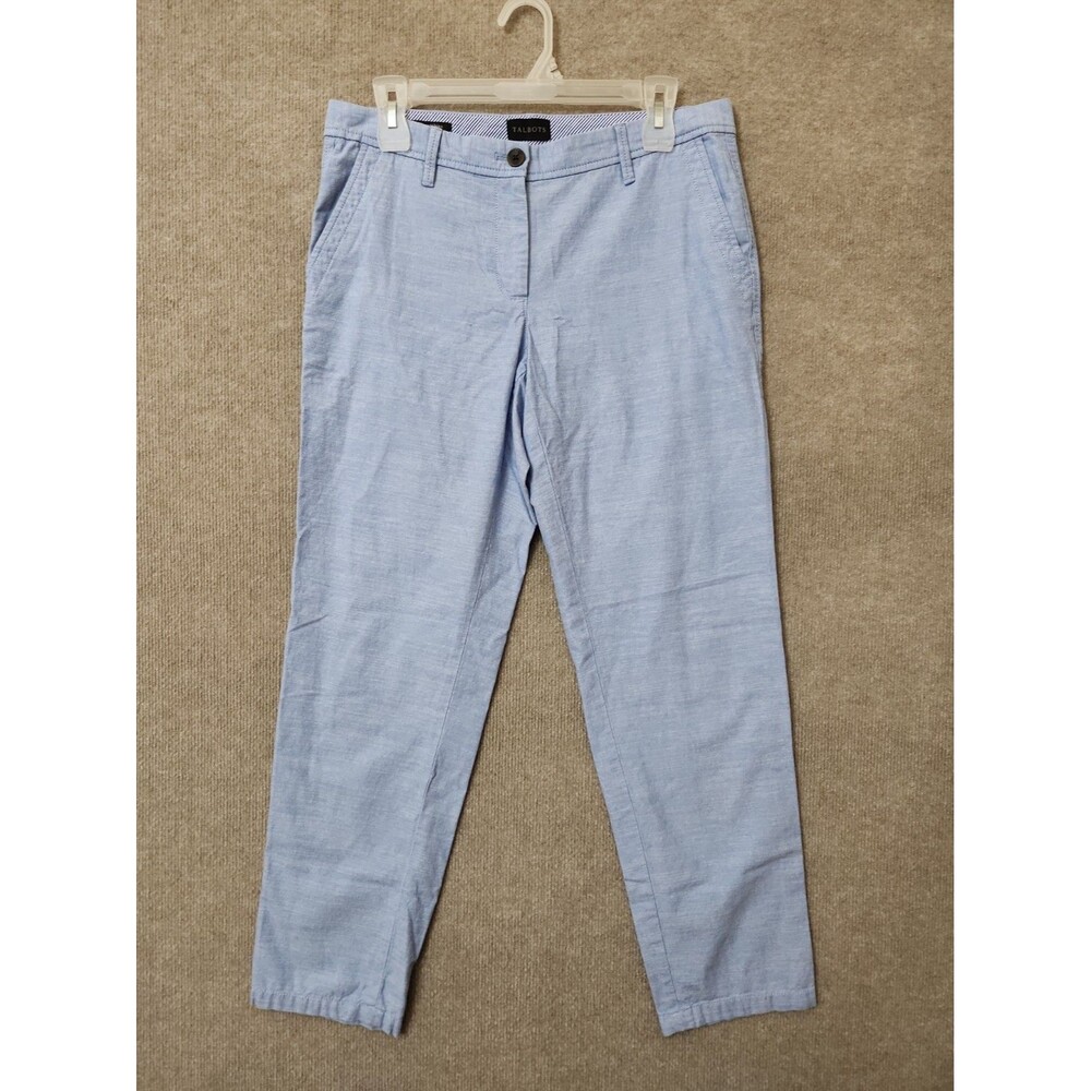 TALBOTS Relaxed Chino Pants Womens 4 Blue Stretch